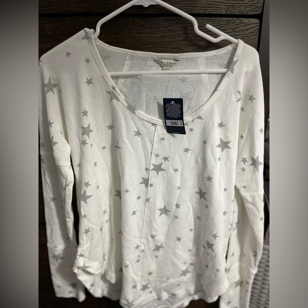 Lucky Brand waffle knit long sleeve t shirt